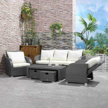 Plastic rattan garden online sofa